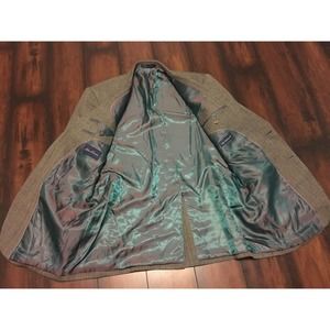 Alan Flusser 42R Lambswool Sport Coat Jacket Blazer Herringbone Ombre Lining